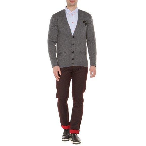 $348 MARC JACOBS M4004360 Button Sweater Cardigan Lead Melange merino Wool (XS) - Picture 3 of 3